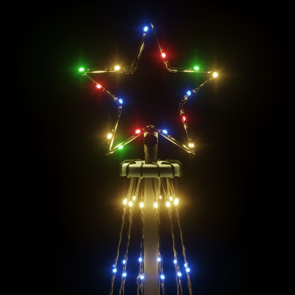 Vidaxl Árbol De Navidad Cónico 732 Leds De Colores 160x500 Cm_4