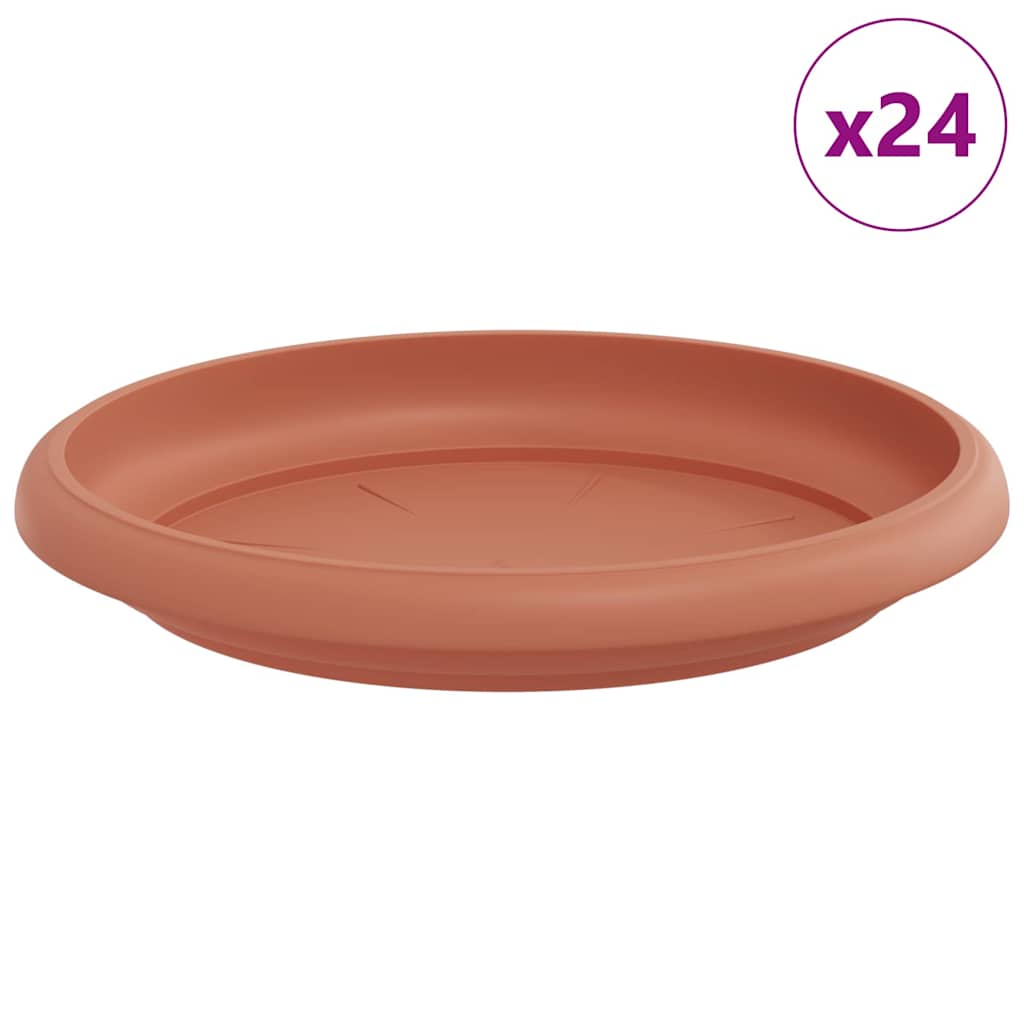 Bandeja Redonda Para Flores 24 Uds. Rojo Ladrillo Ø 14 X 2 Cm_0