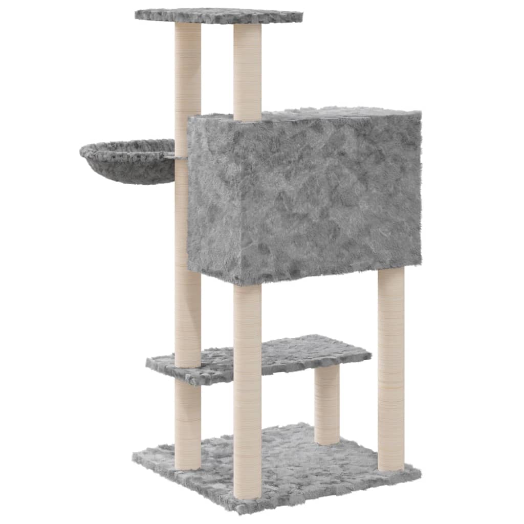 Rascador Para Gatos Con Postes De Sisal Gris Claro 108,5 Cm_5