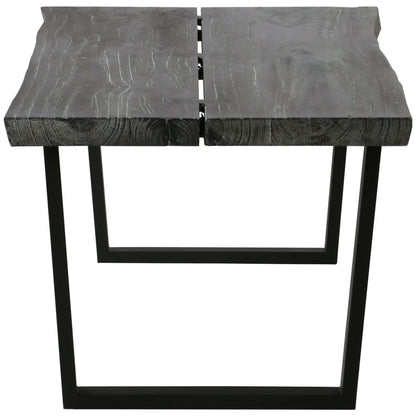 Mesa De Centro De Madera Maciza De Mindi Gris 102x56x41 Cm_1