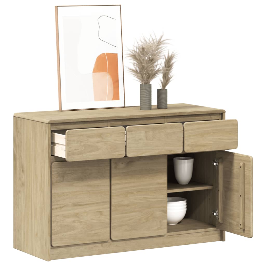Aparador Sauda Madera Maciza Pino Color Roble 114x43x75,5 Cm / Vetonek_2