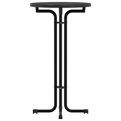 Mesa Alta De Comedor Madera Ingeniería Y Acero Negro Ø60x110 Cm_3