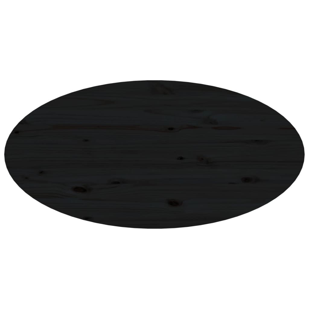 Mesa De Centro De Madera Maciza De Pino Negro 80x40x35 Cm_4