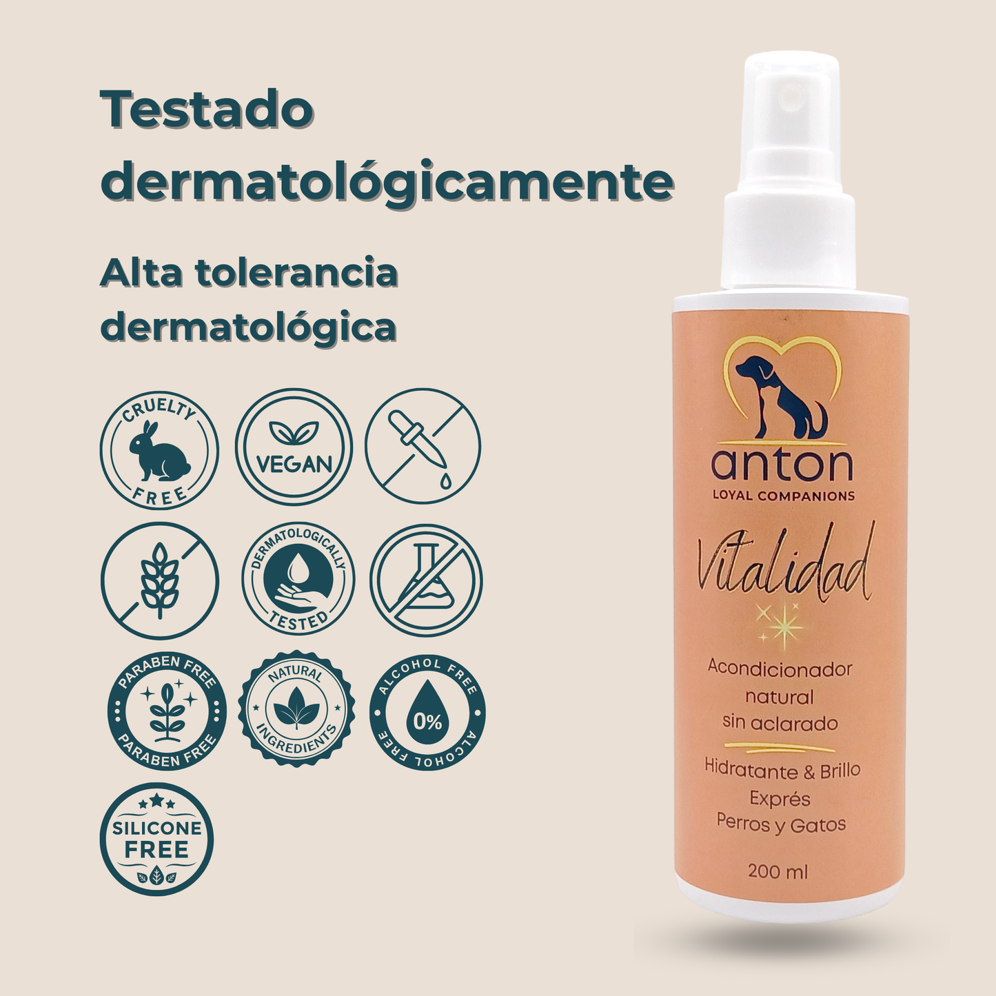 Acondicionador sin aclarado para el cuidado del pelaje de perros y gatos – 200 ml_4