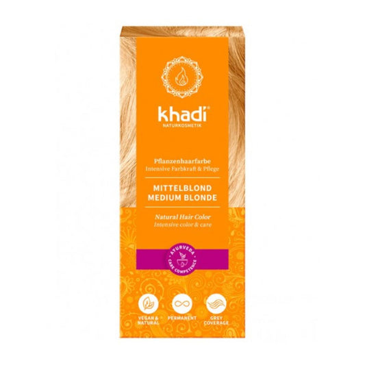 Tinta natural Khadi loiro médio 100 g
