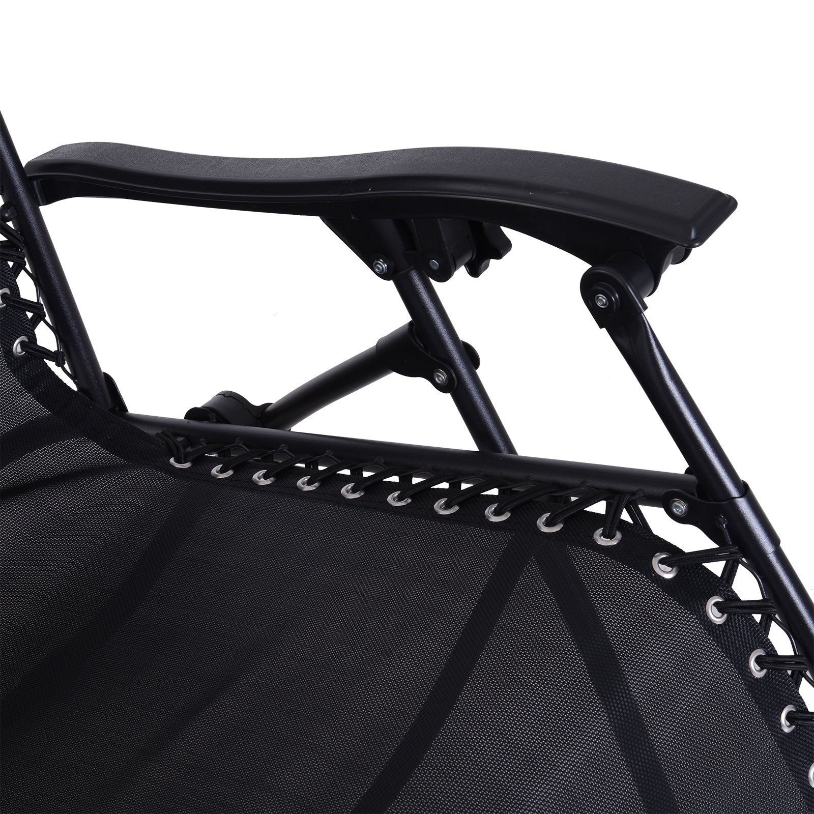 Outsunny 2 Sillas De Gravedad Cero Plegables Mesa Auxiliar Con Portavasos Negro_4