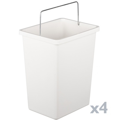 Cubo De Basura Metálico Con 4 Compartimentos Gris Claro Para Reciclaje_4