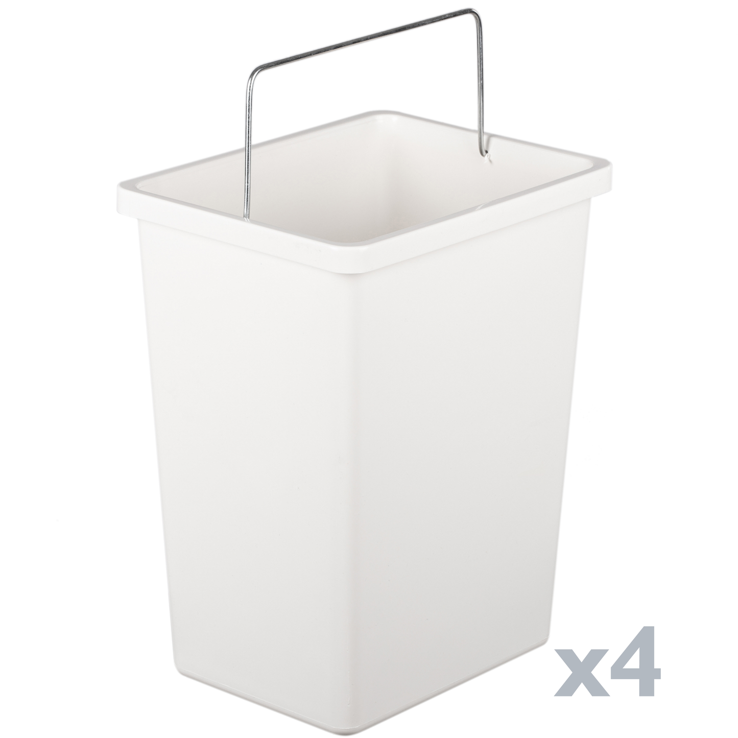 Cubo De Basura Metálico Con 4 Compartimentos Gris Oscuro Para Reciclaje_4