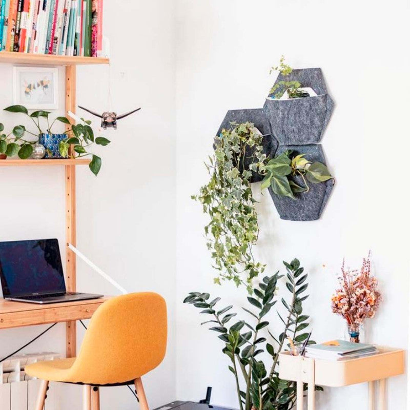 Jardín Vertical Modular Citysens Con Riego Manual De 3 Maceteros – Blanco Con Funda Téxtil Reciclada_1