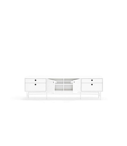 Mueble Televisión Para Comedor Modelo Punto 2 Puertas 4 Cajones Acabado Blanco, 40cm(anch_0