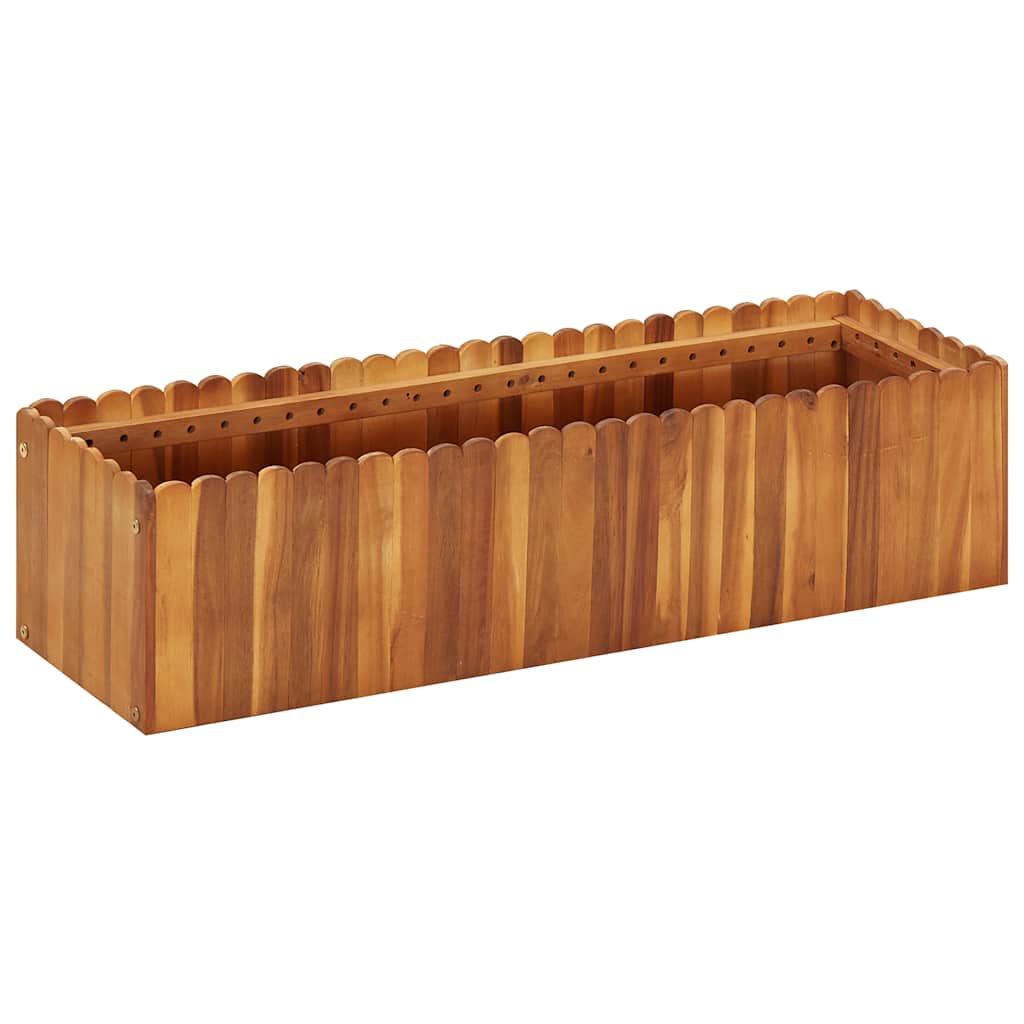 Arriate De Madera Maciza De Acacia 100x30x25 Cm_1