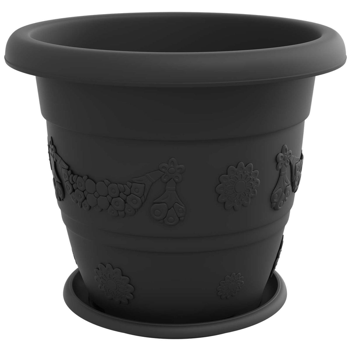 Macetas 24 Uds. Negro Ø 39 X 32 Cm Plástico_4