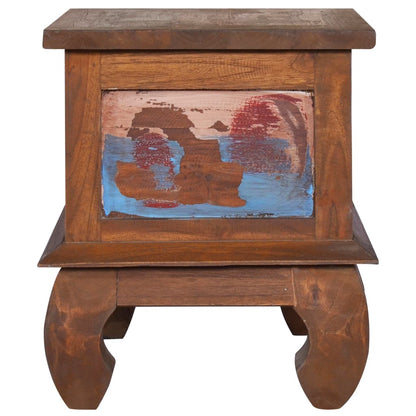 Mesita De Noche De Madera Reciclada De Teca 45x35x40 Cm_2