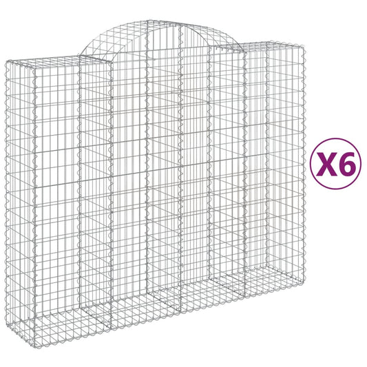 Cestas De Gaviones 6 Uds Forma De Arco Hierro 200x50x160/180 Cm_0