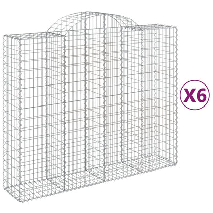 Cestas De Gaviones 6 Uds Forma De Arco Hierro 200x50x160/180 Cm_0