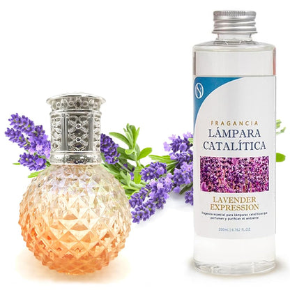 Lámpara Catalítica Orange Diamonds + Aroma Lavender Expression 200ml - Elimina Malos Olores, Impurezas Y Perfuma_0
