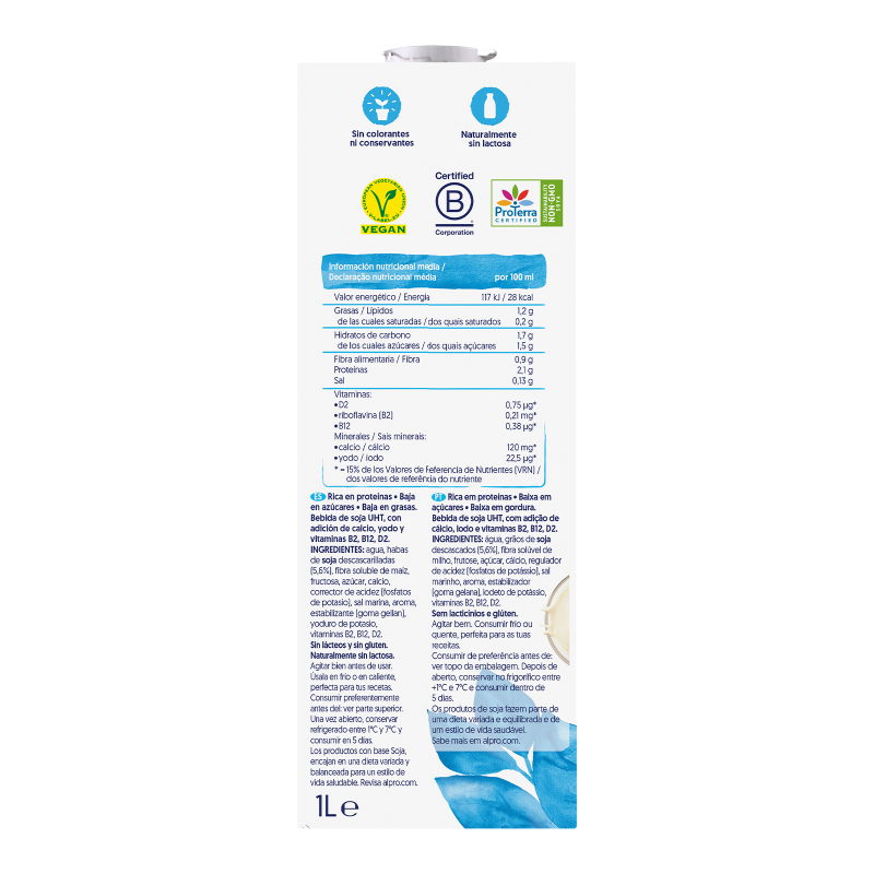 Bebida de Soja Ligera Alpro 1 Litro
