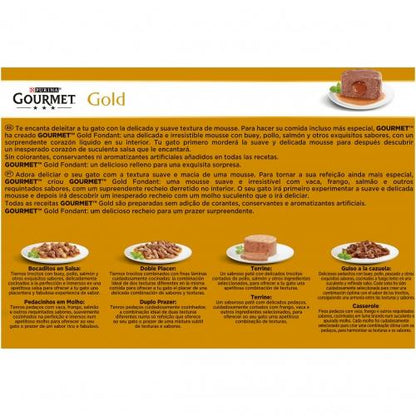 GOURMET GOLD Fondant Frango, Carne, Atum, Salmão Multipack 12x85gr