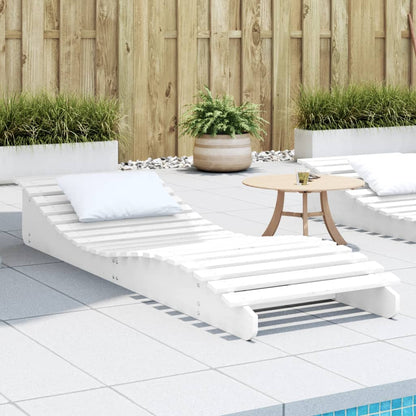 Tumbona De Madera Maciza De Pino Blanca 205x60x31,5 Cm / Vetonek_5