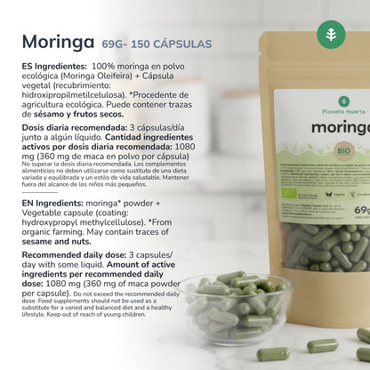 Moringa Orgânica Planet Garden 150 cápsulas