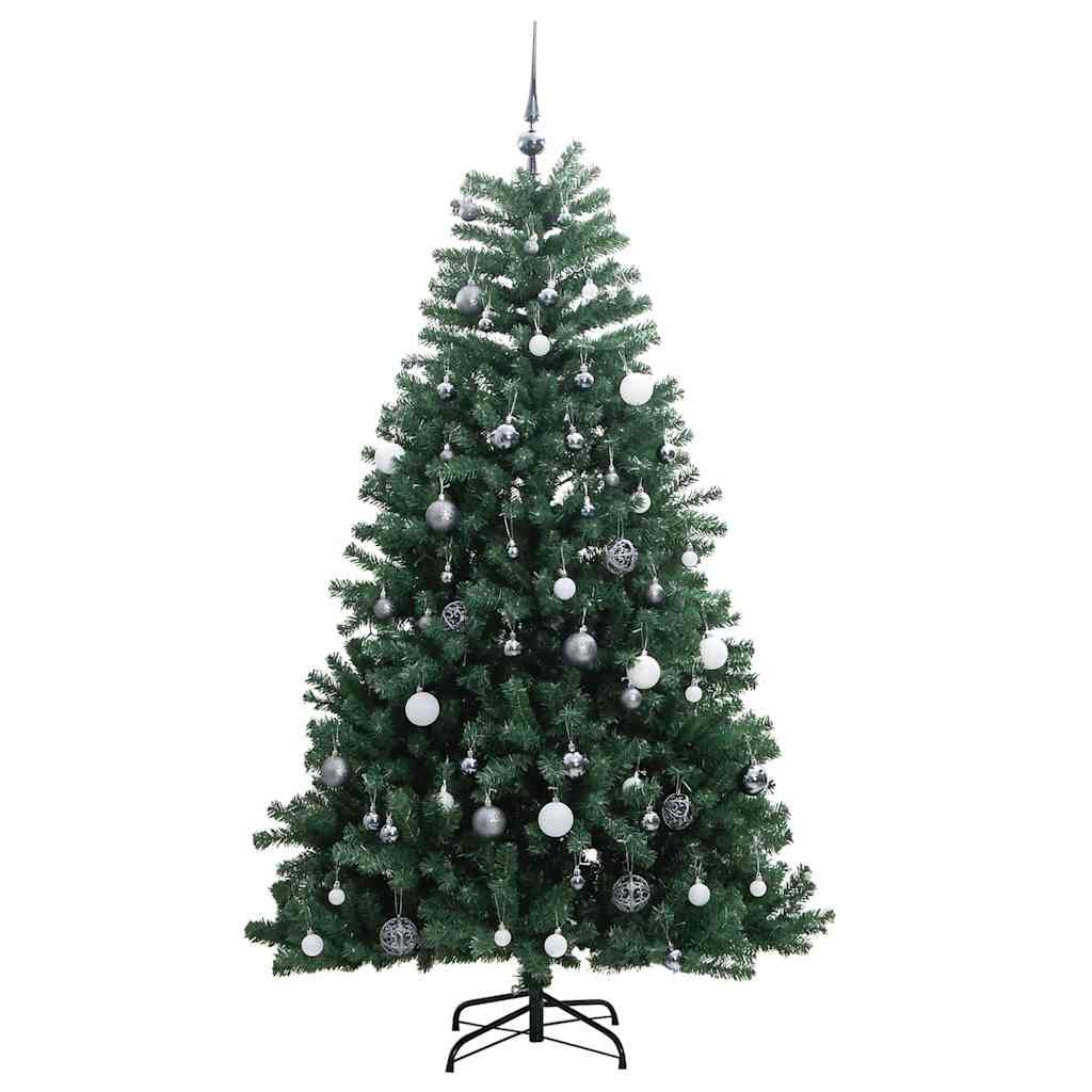 Vidaxl Árbol De Navidad Artificial Con Bisagras 300 Led Y Bolas 180 Cm_3