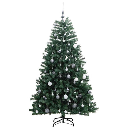 Vidaxl Árbol De Navidad Artificial Con Bisagras 300 Led Y Bolas 180 Cm_3