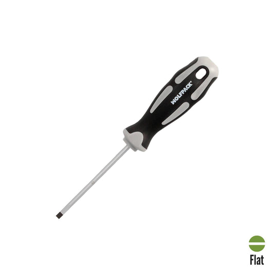 Destornillador Plano Vaciado Acero S2 Mango Tpr Bimaterial. Medida 0,8 X Ø 4,0 X 75 Mm.  Din5265_0