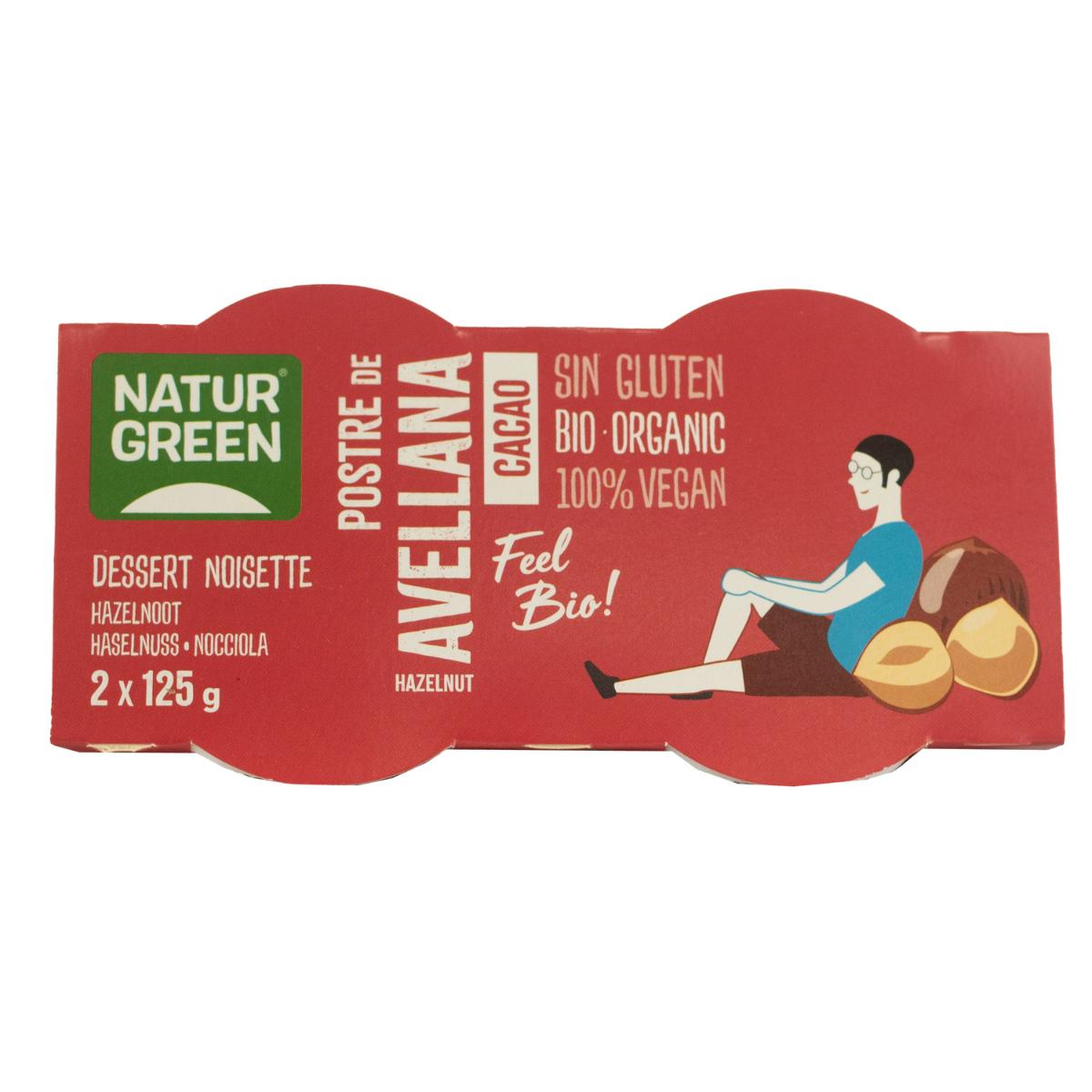 Sobremesa de Avelã e Cacau NaturGreen, 2 x 125 g