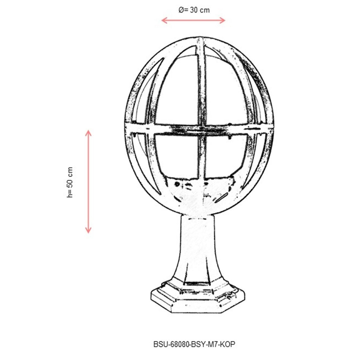 Aplique De Suelo Globo Recto Pantalla Blanca Para Exterior, Abs , Negro, 30x30x50, Casquillo E 27 Max 60 W