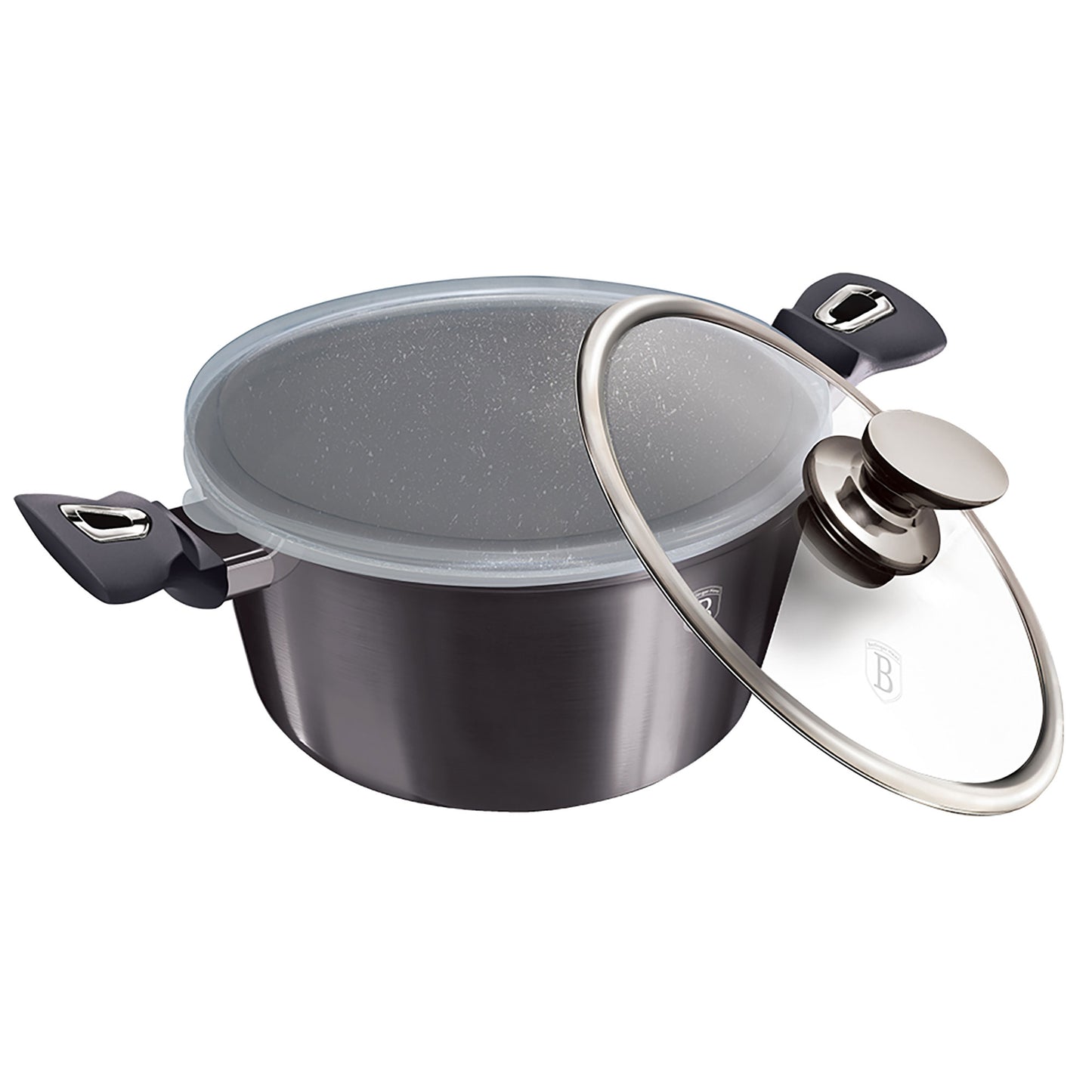 Batería Cocina Inducción 13 Piezas, Antiadherente Sin Pfoa, Aluminio, Cazuelas Sartenes Tapas Berlinger Haus Carbon Pro Gris Oscuro_5