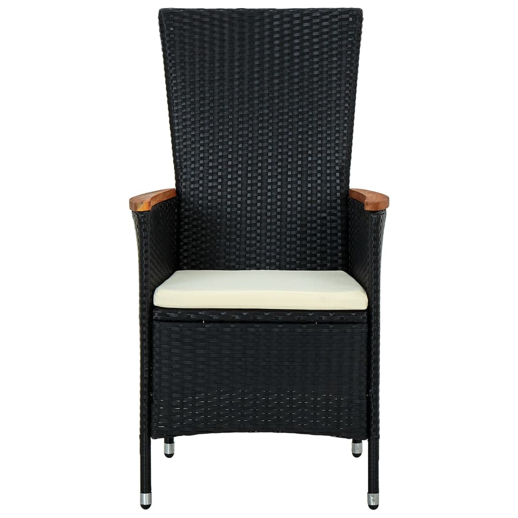 Vidaxl Set Comedor Jardín 9 Pzas Ratán Sintético Y Madera Acacia Negro_3