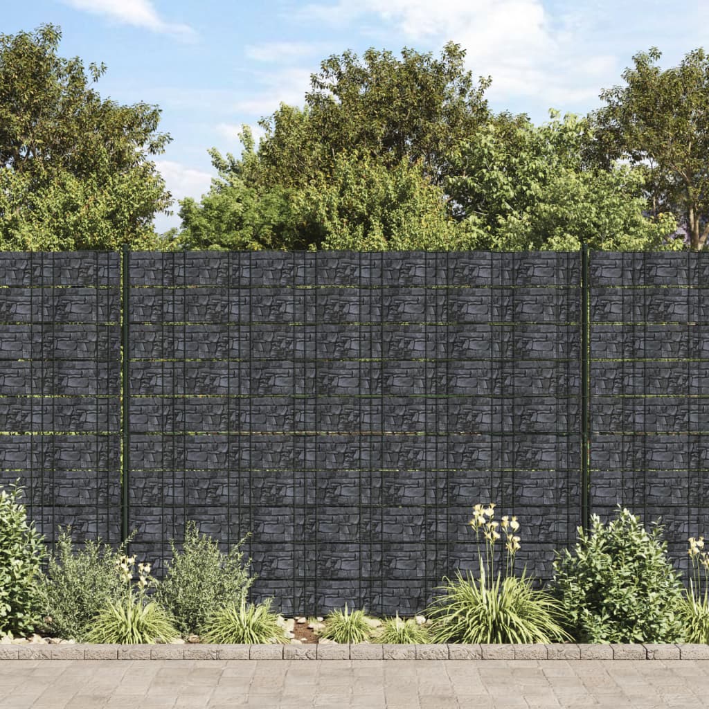 Paneles De Privacidad 4 Uds Pvc Gris 35x0,19 M / Vetonek_0