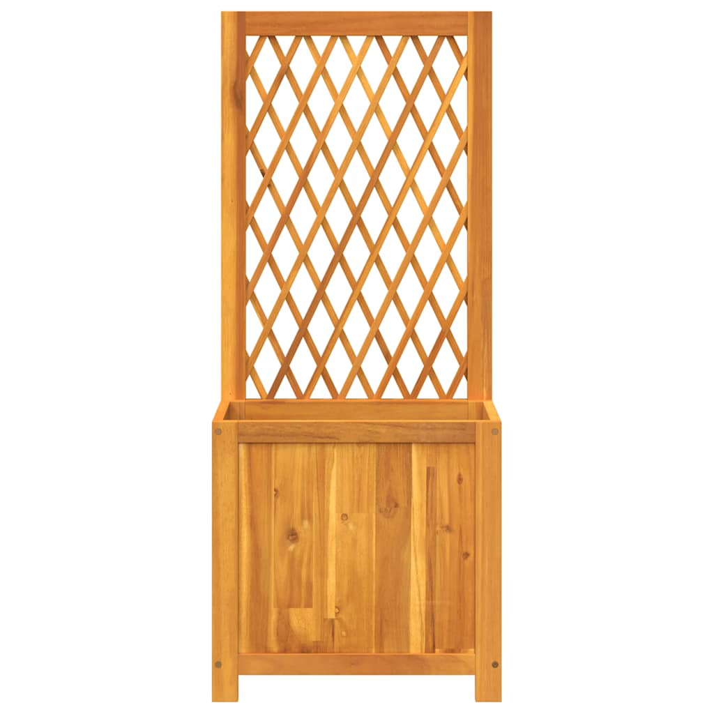 Jardinera Con Enrejado Y Estante Acacia Maciza 55x29,5x132 Cm_3