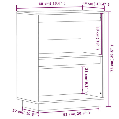 Mesa Consola De Madera Maciza De Pino Marrón Miel 60x34x75 Cm / Vetonek_4