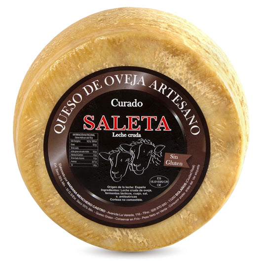 Saleta® Queso Curado Entero De Oveja (2,8 Kg) | Elaboración Artesana Quesos De La Mancha_0