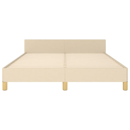 Estructura De Cama Con Cabecero De Tela Color Crema 140x190 Cm / Vetonek_0