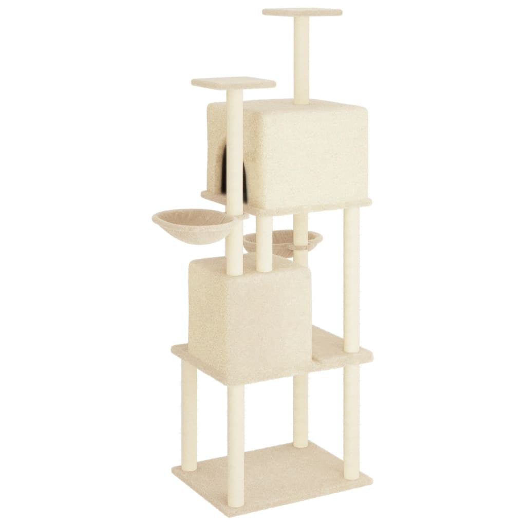 Vidaxl Rascador Para Gatos Con Postes De Sisal Crema 180 Cm_4