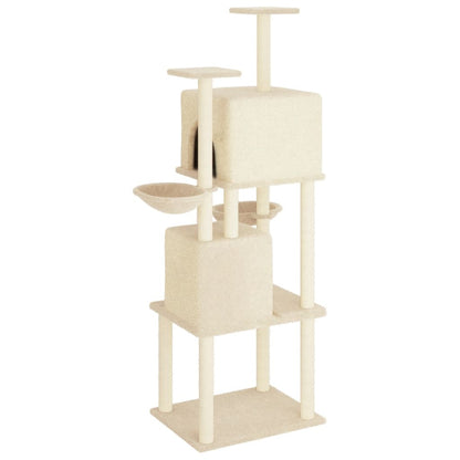 Vidaxl Rascador Para Gatos Con Postes De Sisal Crema 180 Cm_4