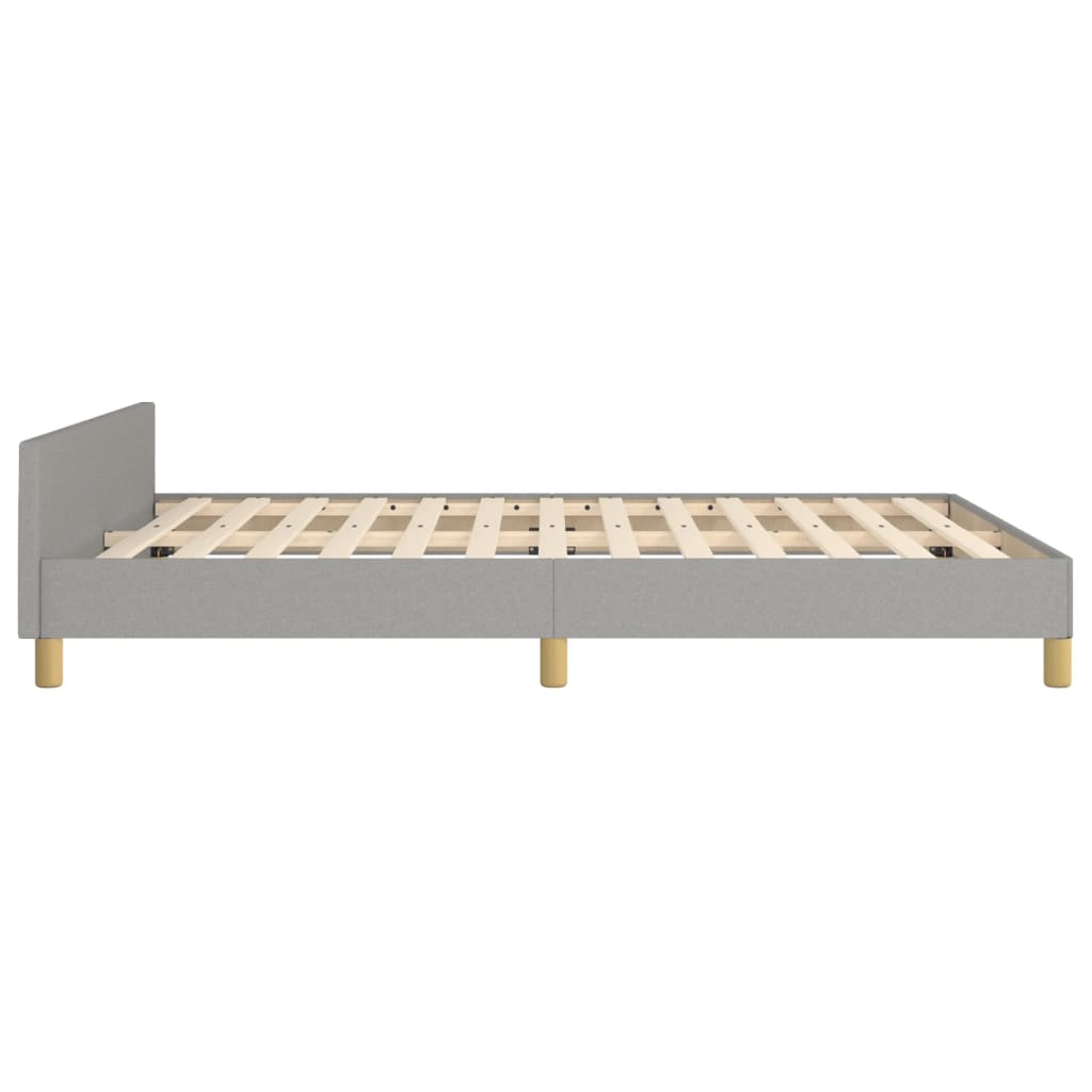 Estructura De Cama Con Cabecero De Tela Gris Claro 140x190 Cm / Vetonek_3