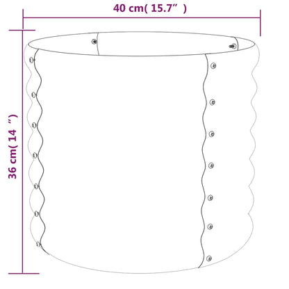 Jardinera De Acero Galvanizado Marrón 40x40x36 Cm_3