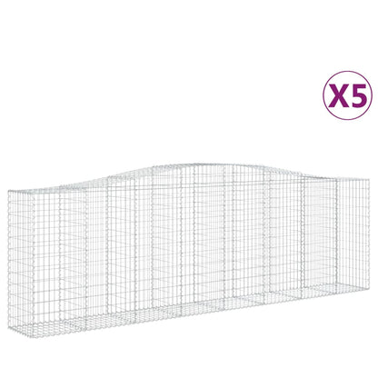 Cestas De Gaviones 5 Uds Forma De Arco Hierro 400x50x120/140 Cm_0