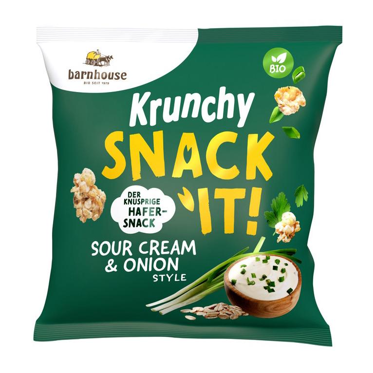 Snack de aveia e cebola biológico Barnhouse Krunch 150g
