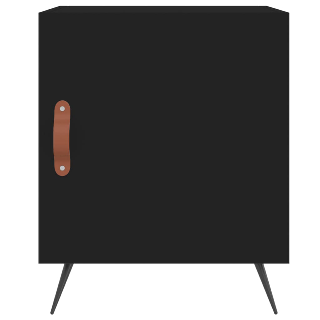 Mesita De Noche Madera De Ingeniería Negro 40x40x50 Cm_2