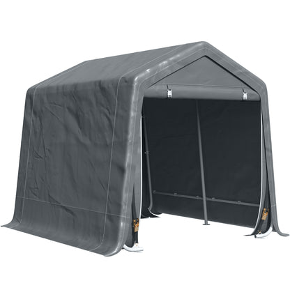 Outsunny Carpa De Jardín Exterior 2,8x2,4x2,4 M Con Puertas Con Cremallera Gris_0