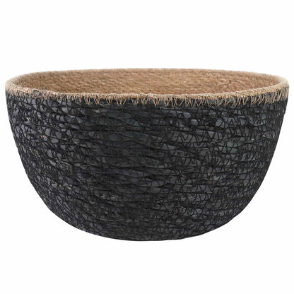 Maceta Con Asas Negro Ø 22 X 20 Cm 100% Hierba Marina_2