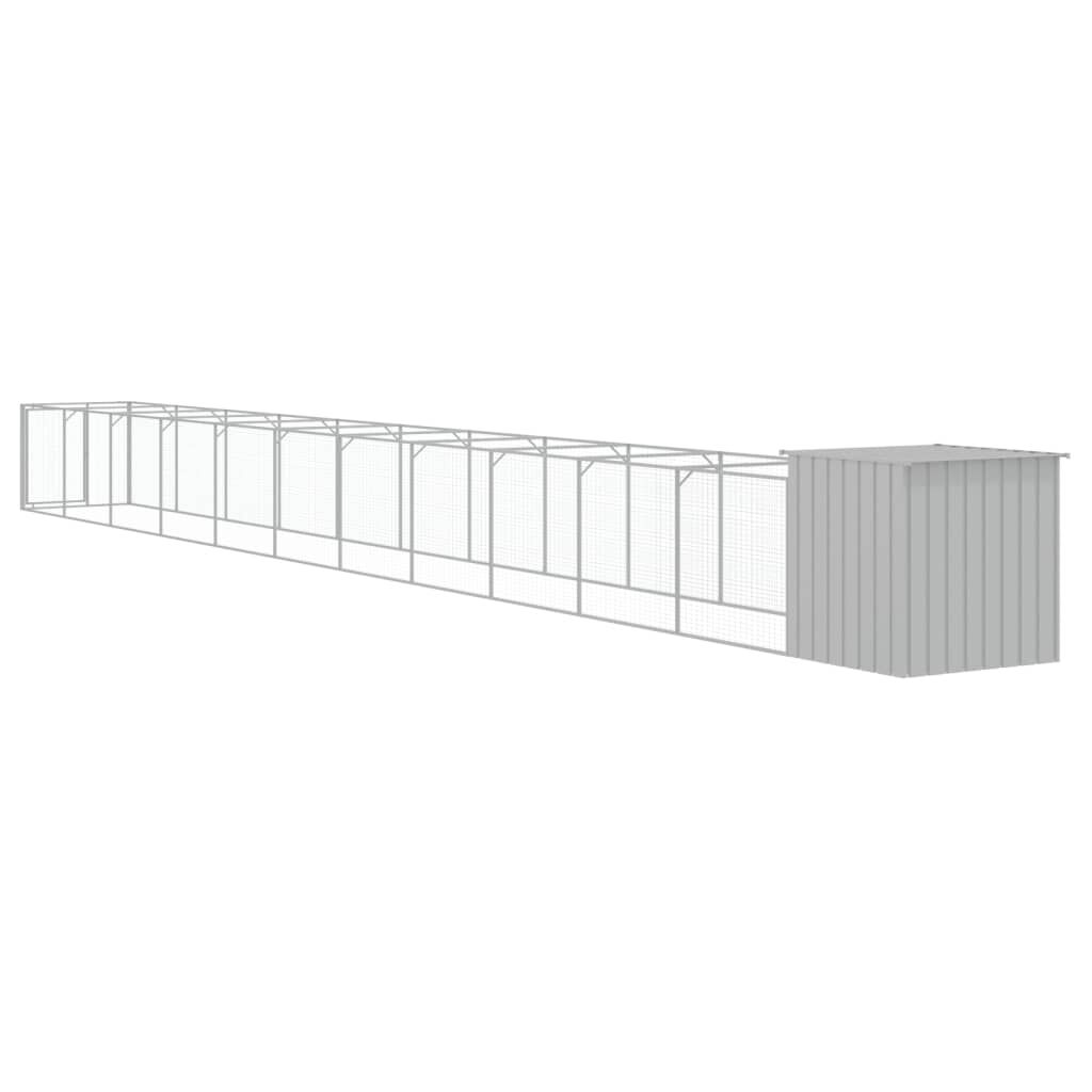 Vidaxl Caseta Perro Corral Acero Galvanizado Gris Claro 110x1221x110cm_4