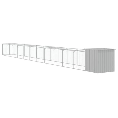 Vidaxl Caseta Perro Corral Acero Galvanizado Gris Claro 110x1221x110cm_4