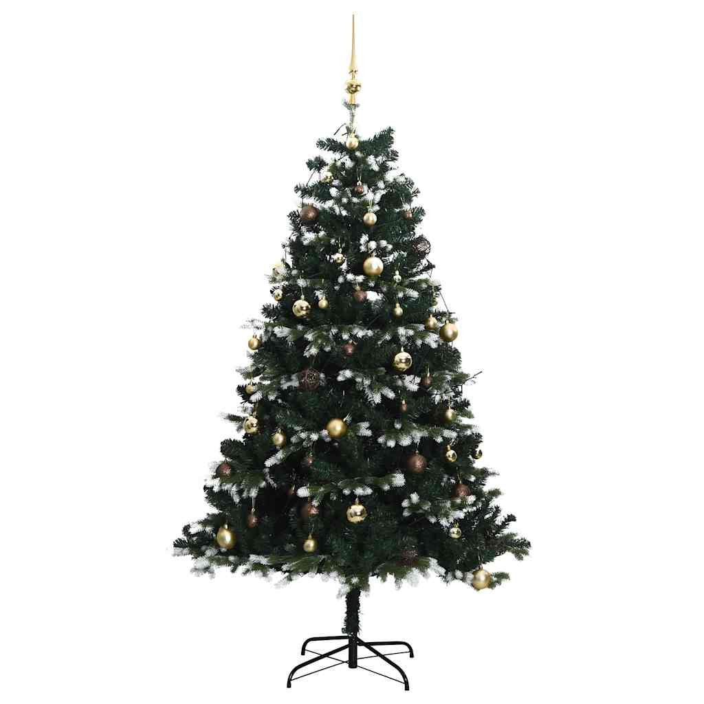 Vidaxl Árbol De Navidad Artificial Con Bisagras 300 Led Y Bolas 240 Cm_3