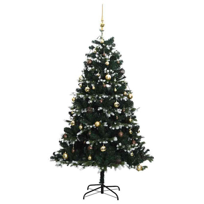 Vidaxl Árbol Navidad Artificial Con Bisagras 150 Led Y Bolas 120 Cm_3