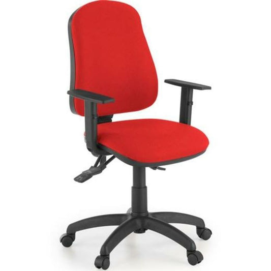 Silla Administrativa Unisit Sincro Simpel Roja Reposabrazos Ajustables_0
